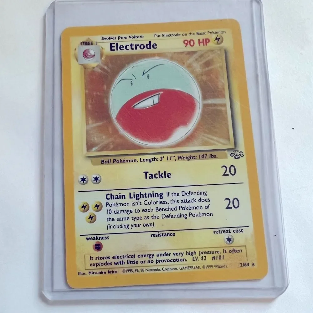 Vintage Pokemon Halo Electrode #2/64 Gamefreak 1999 Wizards Card